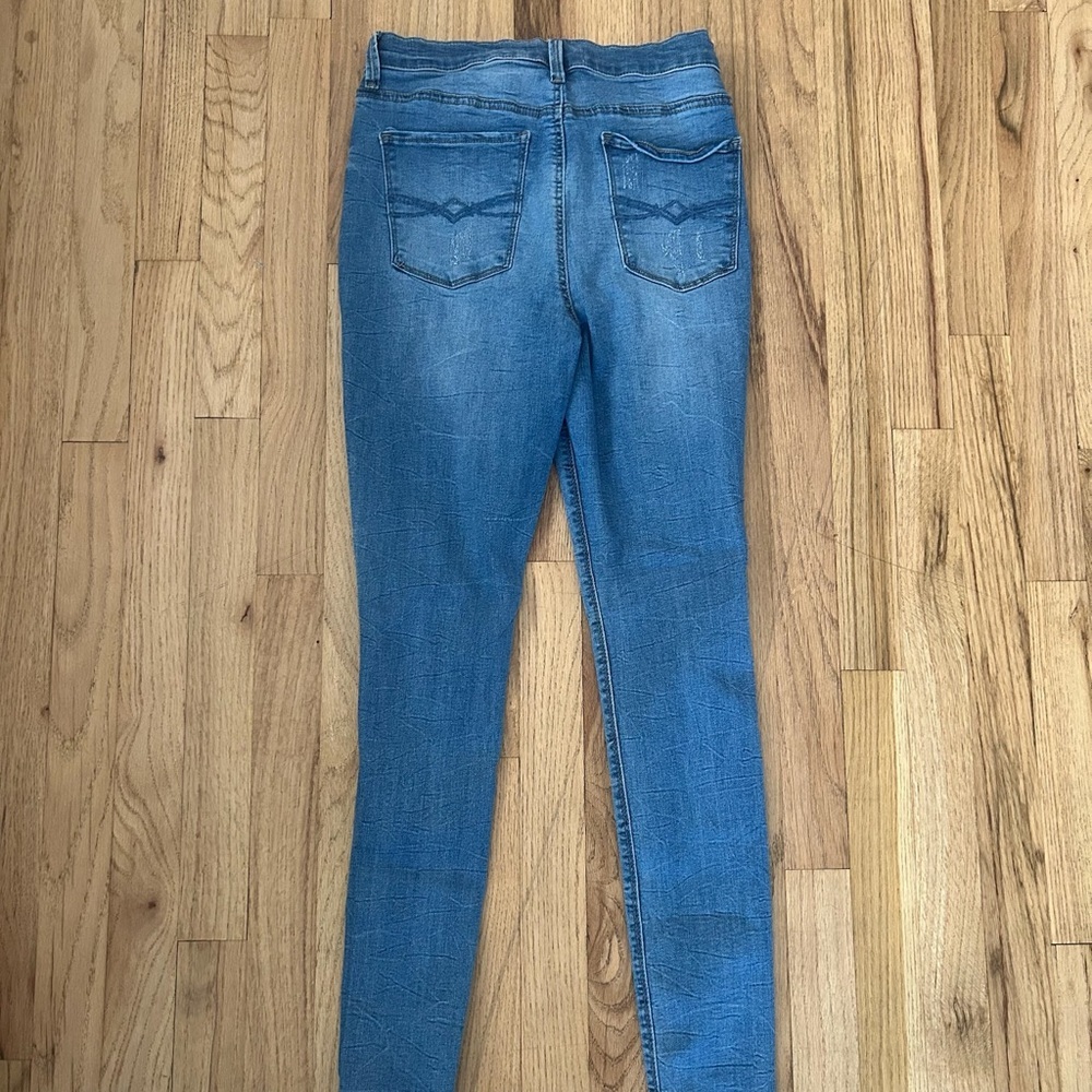 Mudd FLX Stretch High Rise Denim Blue Jeggings Sz 7 - Picture 6 of 7